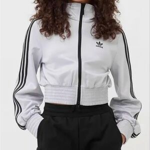 Adidas Silver Cropped Track Jacket